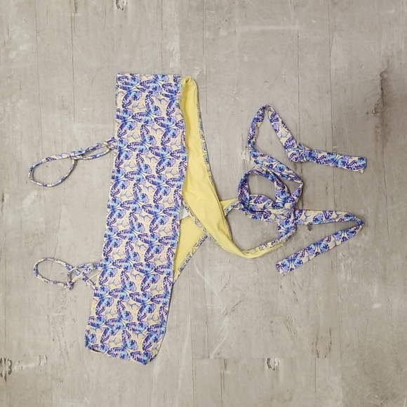💕FRANKIE'S BIKINIS💕 Falcon Bikini TOP ~ Monarch Butterfly Print Large L NWT - Picture 11 of 14